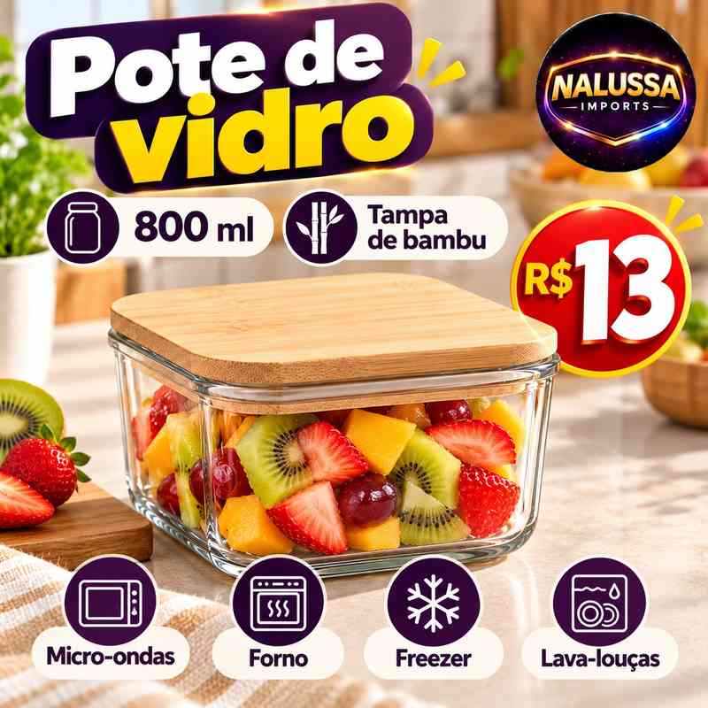 Potes de vidro com tampa de bambu — foto 2