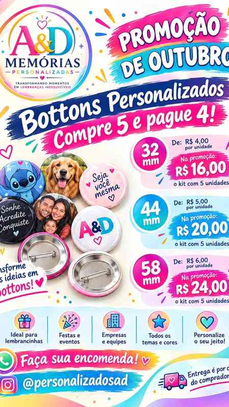 Foto ímã e bottons personalizados — foto 2