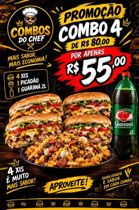 Combo 4 - 4 Xis + Picadão + Guaraná 2L — foto 2
